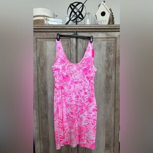 Lilly Pulitzer Newberri Tank Dress Peony Pink Seaside Scene
